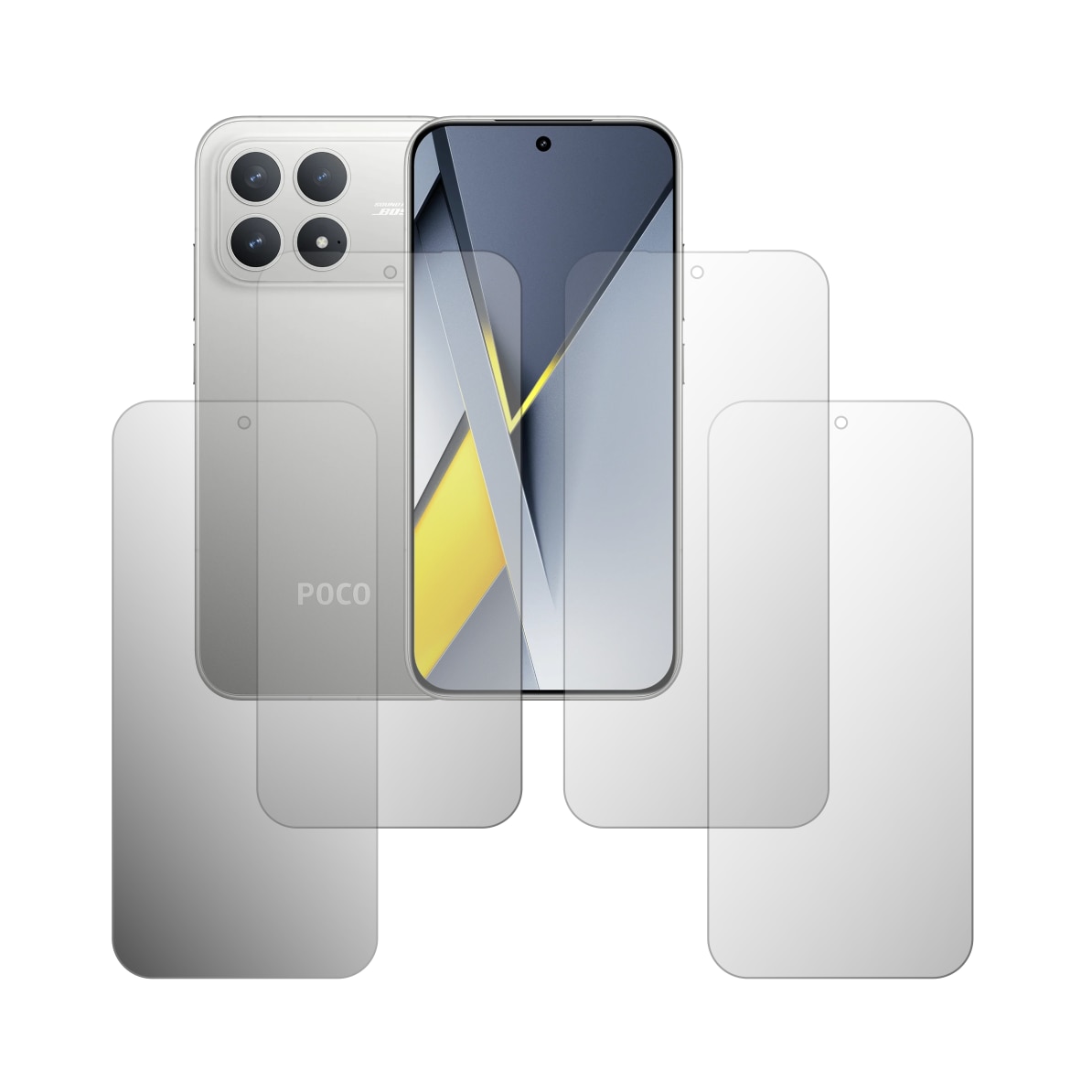 Set 4X Folie Protectie Ecran Folie24, pentru Poco F8 Pro, 2X Ultra-Clear + 2X Mate, Acoperire Full-Display si Case-Friendly, Adezive, Flexibile cu Auto Regenerare