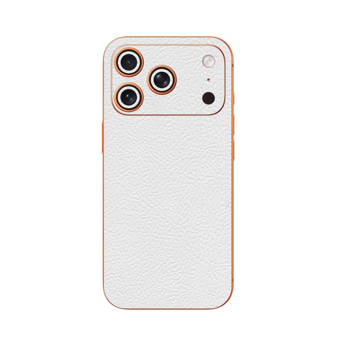 Folie iSkinz pentru Apple iPhone 17 Pro - Piele Alba, Split Cut, Skin Adeziv Full Cover, Protectie Carcasa Spate si Laterale