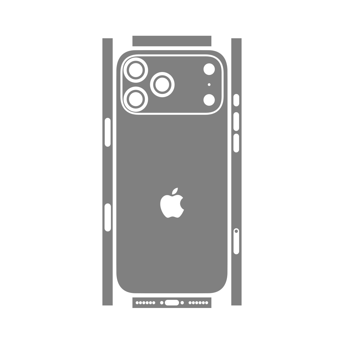 Folie iSkinz pentru Apple iPhone 17 Pro - Piele Alba, Split Cut, Skin Adeziv Full Cover, Protectie Carcasa Spate si Laterale