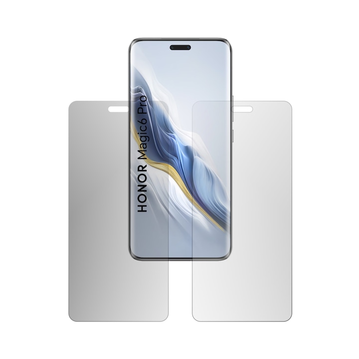 Set 2X Folie Protectie Ecran iSkinz pentru Honor Magic7 Pro - Full Cut, Invisible Skinz HD, Siliconica Ultra-Clear cu Acoperire Totala, Adeziva si Flexibila