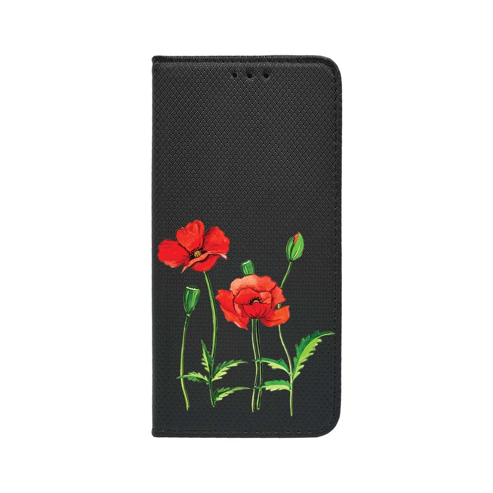 Husa BestCase® Tip Carte, Flip Cover, Compatibila Cu Xiaomi Redmi 12 4G, Red Poppy, Inchidere Magnetica, Buzunar Card, FLB 643