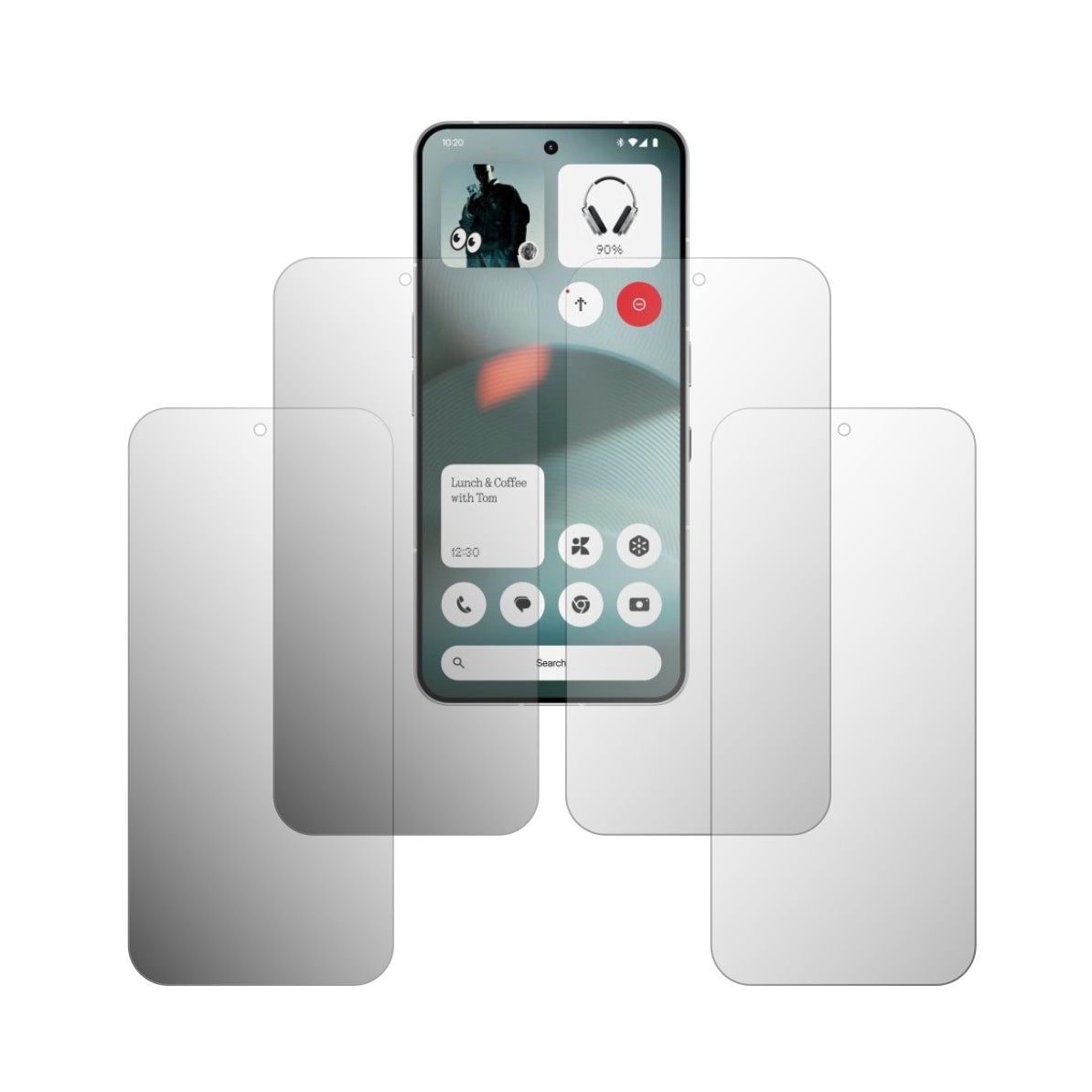 Set 4X Folie Protectie Ecran Folie24, pentru Nothing Phone (3), 2X Ultra-Clear + 2X Mate, Acoperire Full-Display si Case-Friendly, Adezive, Flexibile cu Auto Regenerare