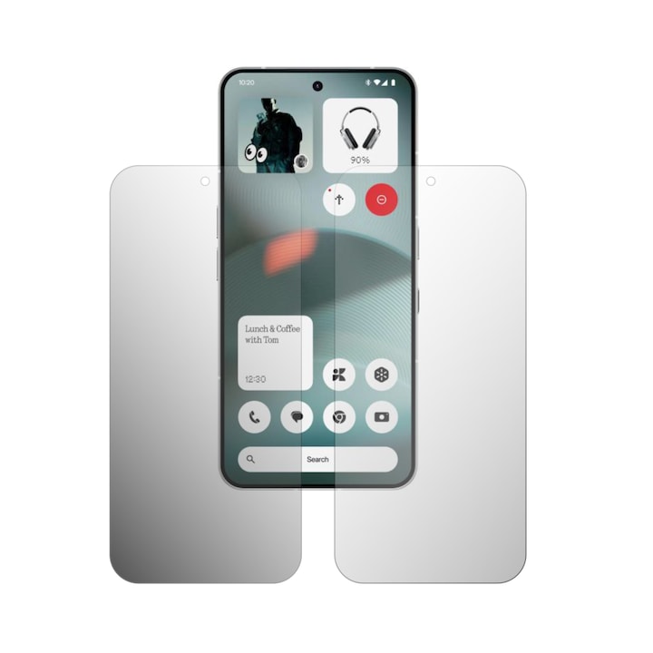 Set 2X Folie Protectie Ecran Folie24, pentru Nothing Phone (3), 1X Ultra-Clear + 1X Mata, Acoperire Case-Friendly ( Compatibile cu Carcasa ), Adezive, Flexibile cu Auto Regenerare