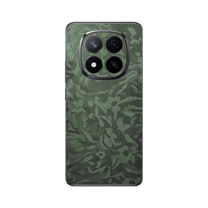 Folie iSkinz pentru Xiaomi Redmi Note 14 Pro - Camo Verde Military Green Shadow, 360 Cut, Skin Adeziv Full Cover, Protectie Carcasa Spate si Laterale