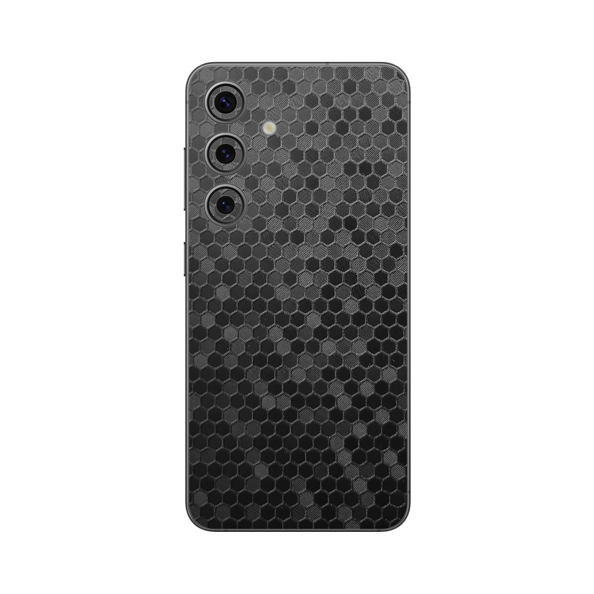 Folie iSkinz pentru Samsung Galaxy S24 - Honeycomb Negru Black, 360 Cut, Skin Adeziv Full Body Cover, Protectie Carcasa Spate si Laterale