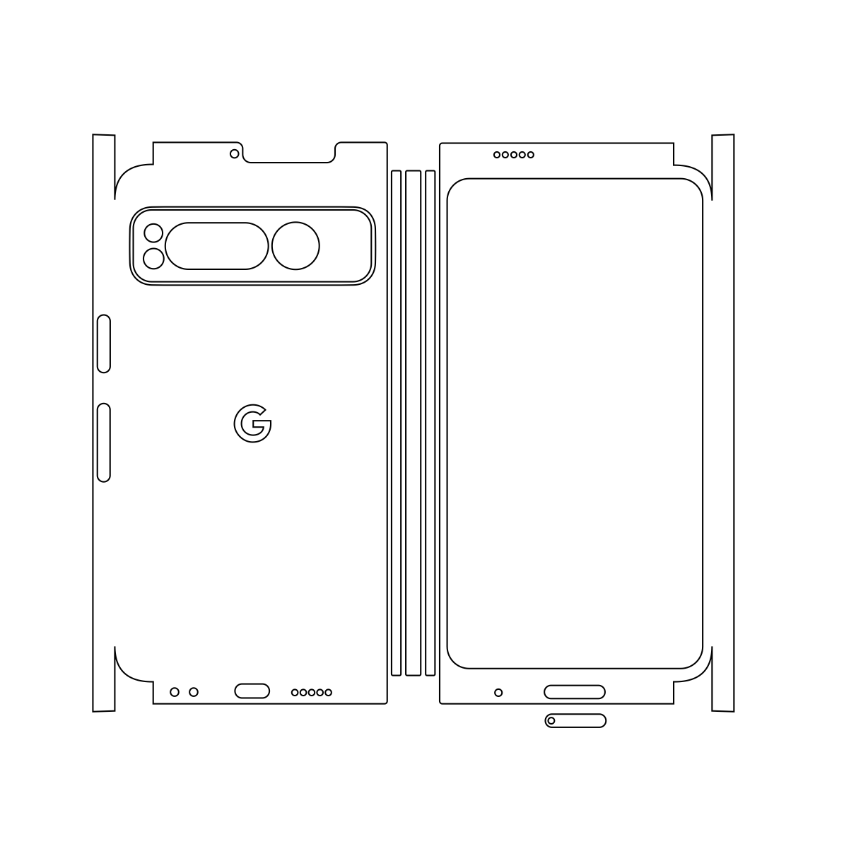 Folie iSkinz pentru Google Pixel Fold - Color Shift Avocado, 360 Cut, Skin Adeziv Full Cover, Protectie Carcasa Spate si Laterale