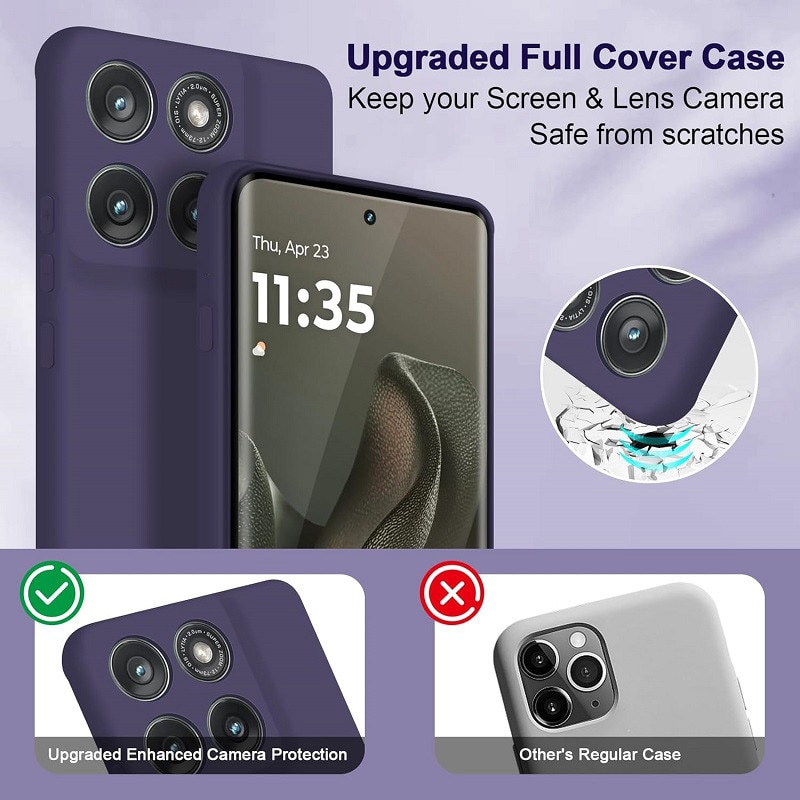 Carcasa compatibil cu Motorola Moto Edge 70 OEMG®, silicon, ultra subtire, rezistenta la socuri, Violet inchis