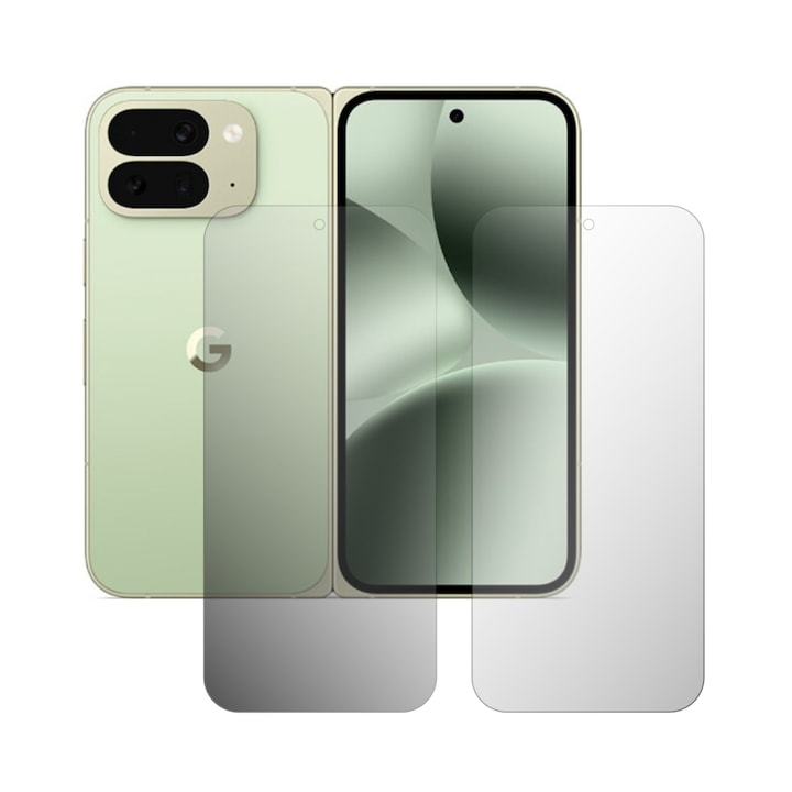 Set 2X Folie Protectie Ecran Externa Folie24, pentru Google Pixel 10 Pro Fold, 1X Ultra-Clear + 1X Mata, Acoperire Totala Full-Display, Adezive, Flexibile cu Auto Regenerare