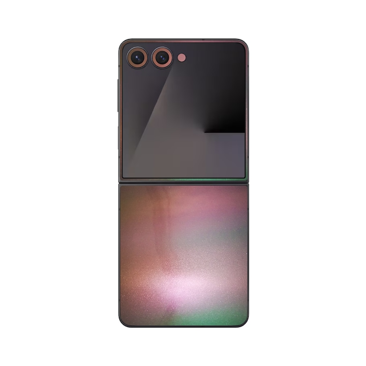 Folie protectoare iSkinz pentru Samsung Galaxy Z Flip7 - Cameleon Color Shift Pearl Simphony, 360 Cut, Skin Adeziv, Protectie Carcasa Spate si Laterale