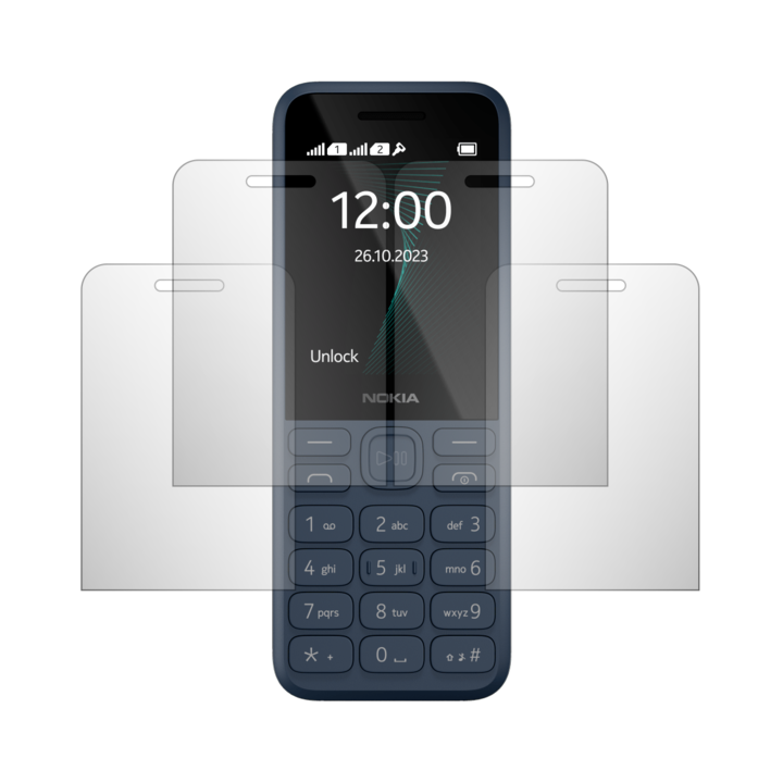 Set 4X Folie Protectie Ecran Folie24, pentru Nokia 130 (2023), 2X Ultra-Clear + 2X Mate, Acoperire Full-Display si Case-Friendly, Adezive, Flexibile cu Auto Regenerare