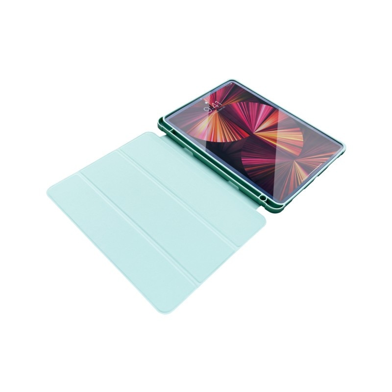 Husa Tableta Upzz Stand Case Smart Cover Pentru Ipad Pro 12.9" 2021, Spate Transparent, Functie Stand, Verde