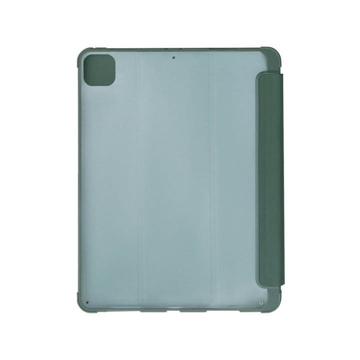 Husa Tableta Upzz Stand Case Smart Cover Pentru Ipad Pro 12.9" 2021, Spate Transparent, Functie Stand, Verde