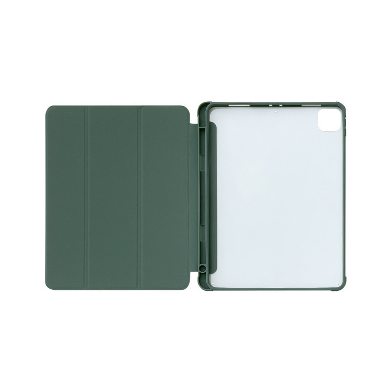 Husa Tableta Upzz Stand Case Smart Cover Pentru Ipad Pro 12.9" 2021, Spate Transparent, Functie Stand, Verde