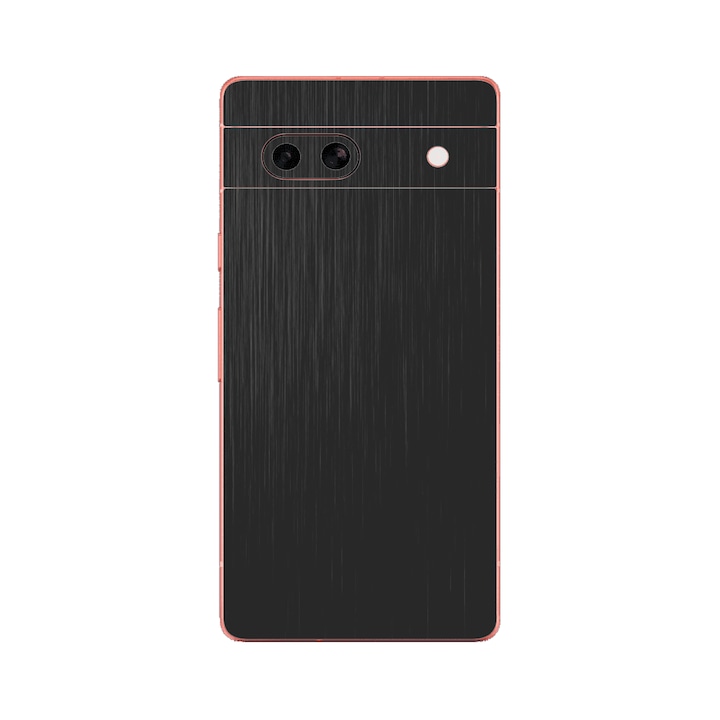 Folie iSkinz pentru Google Pixel 7a - Brushed Negru, 360 Cut, Skin Adeziv Full Body Cover, Protectie Carcasa Spate si Laterale