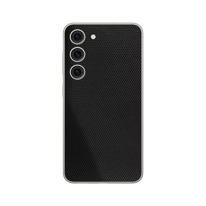 Folie Protectie iSkinz pentru Samsung Galaxy S23+ Plus 5G - Matrix Negru Black Simple Cut, Skin Adeziv, Cover pentru Carcasa Spate
