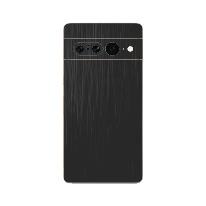Folie iSkinz pentru Google Pixel 7 Pro - Brushed Negru 360 Cut, Skin Adeziv Full Body Cover, Protectie Carcasa Spate si Laterale