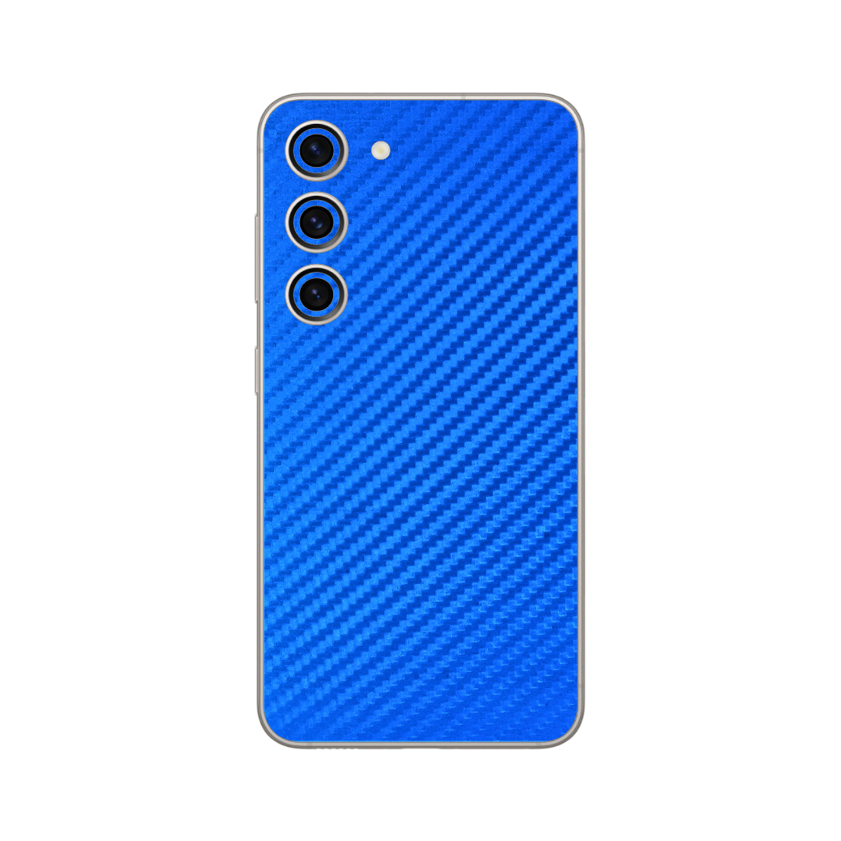 Folie Protectie iSkinz pentru Samsung Galaxy S23+ Plus 5G - Carbon Albastru Simple Cut, Skin Adeziv, Cover pentru Carcasa Spate