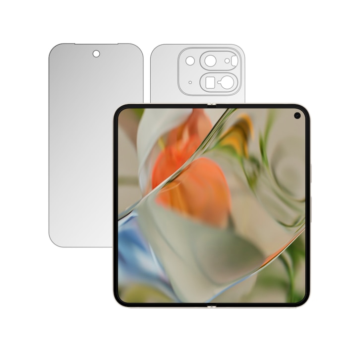 Folie Protectie Spate iSkinz AutoRegeneranta pentru Google Pixel 9 Pro Fold - Invisible Skinz UHD, Split Cut, Siliconica Ultra-Clear pentru Carcasa Spate, Skin Adeziv Transparent