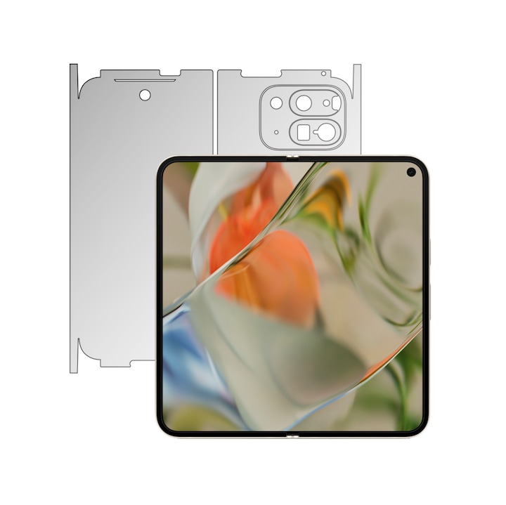 Folie Protectie Spate iSkinz Matte Google Pixel 9 Pro Fold - Invisible Skinz Matte, 360 Cut, Siliconica Mata Anti-Amprenta, Anti-Reflex pentru Carcasa Spate si Laterale, Skin Adeziv Transparent