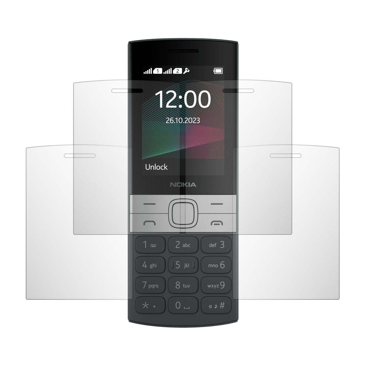 Set 4X Folie Protectie Ecran Folie24, pentru Nokia 150 (2023), 2X Ultra-Clear + 2X Mate, Acoperire Full-Display si Case-Friendly, Adezive, Flexibile cu Auto Regenerare