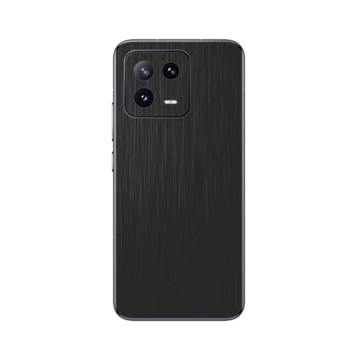 Folie iSkinz pentru Xiaomi 13 - Brushed Negru, 360 Cut, Skin Adeziv Full Cover, Protectie Carcasa Spate si Laterale