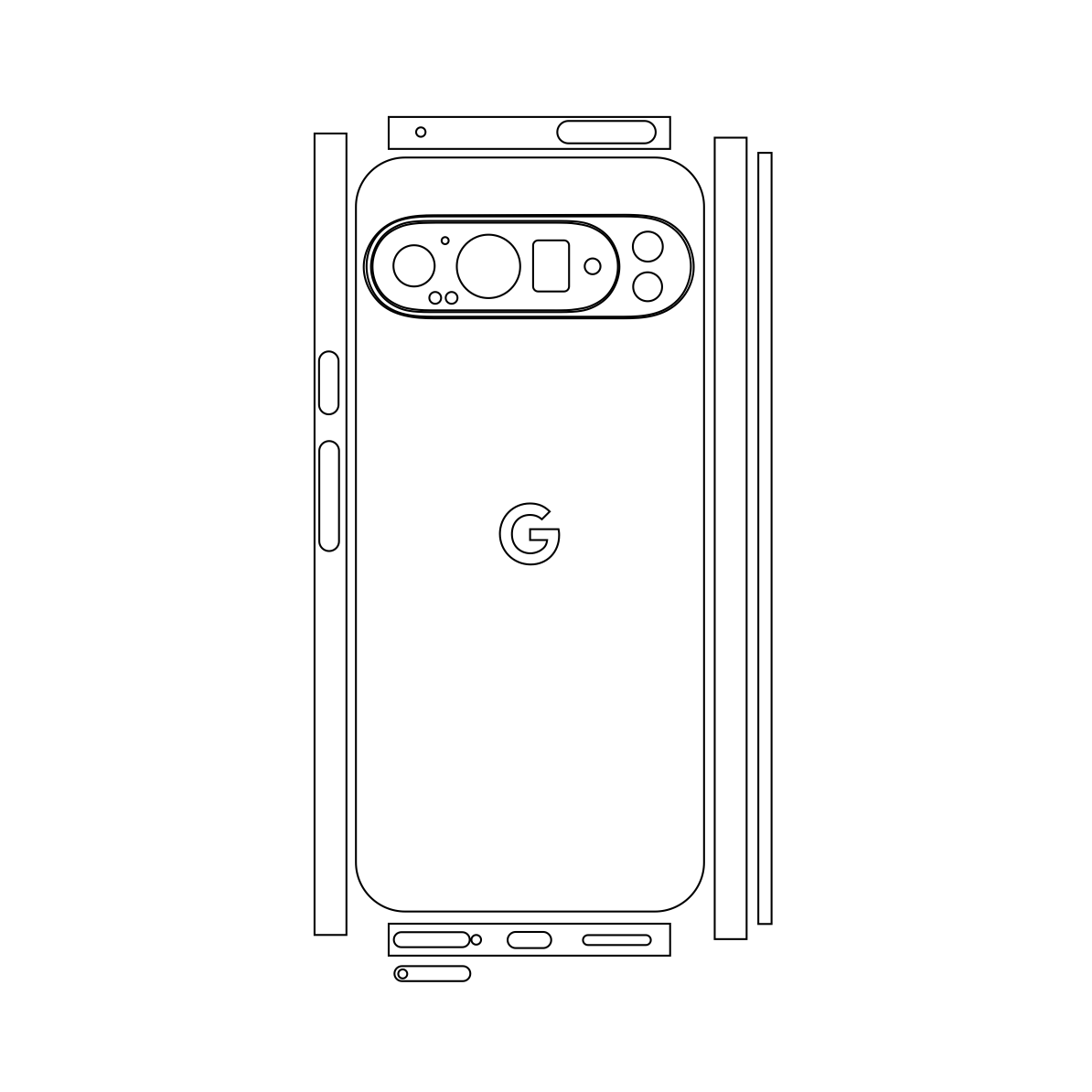 Folie iSkinz pentru Google Pixel 9 Pro XL - Negru Mat, Split Cut, Skin Adeziv Full Cover, Protectie Carcasa Spate si Laterale