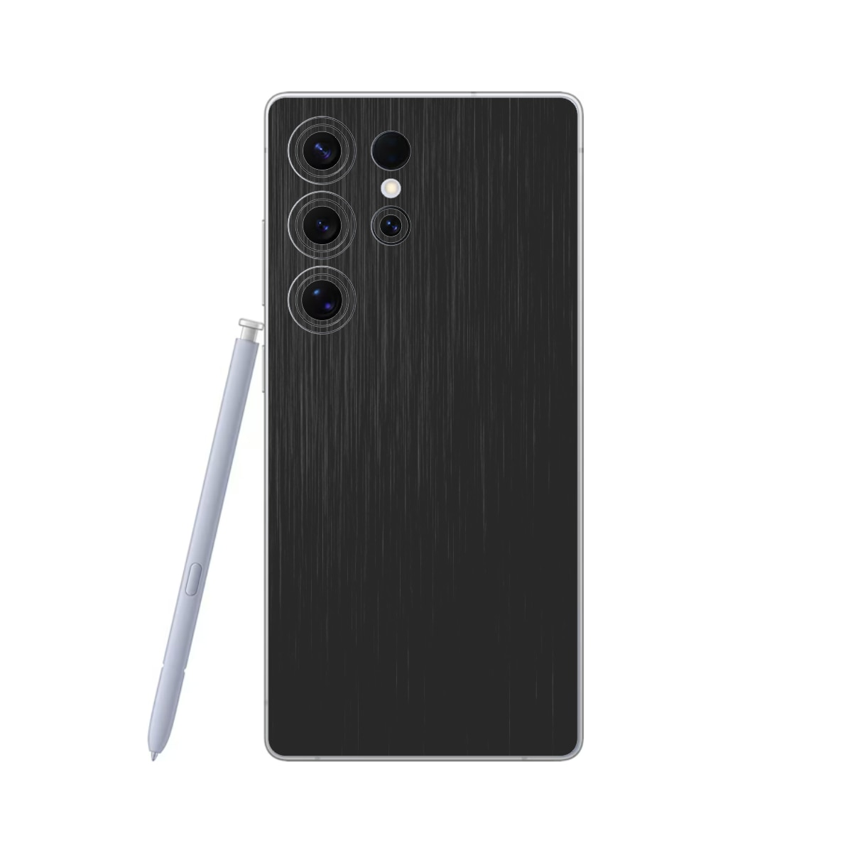 Folie iSkinz pentru Samsung Galaxy S25 Ultra - Brushed Negru, Split Cut, Skin Adeziv Full Cover, Protectie Carcasa Spate si Laterale