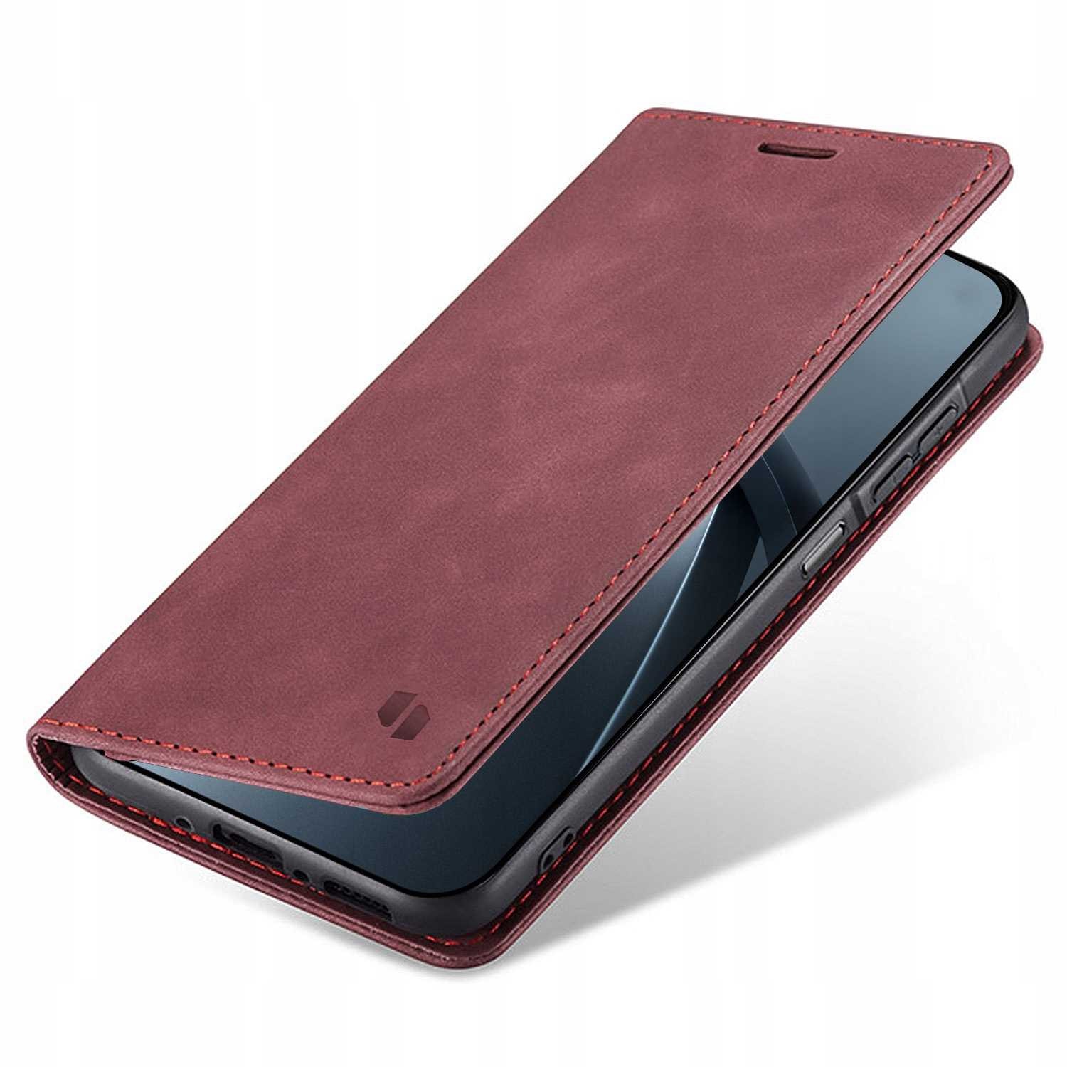 Husa cu clapeta SPACECASE Wallet pentru Xiaomi 17T Pro, Rosu
