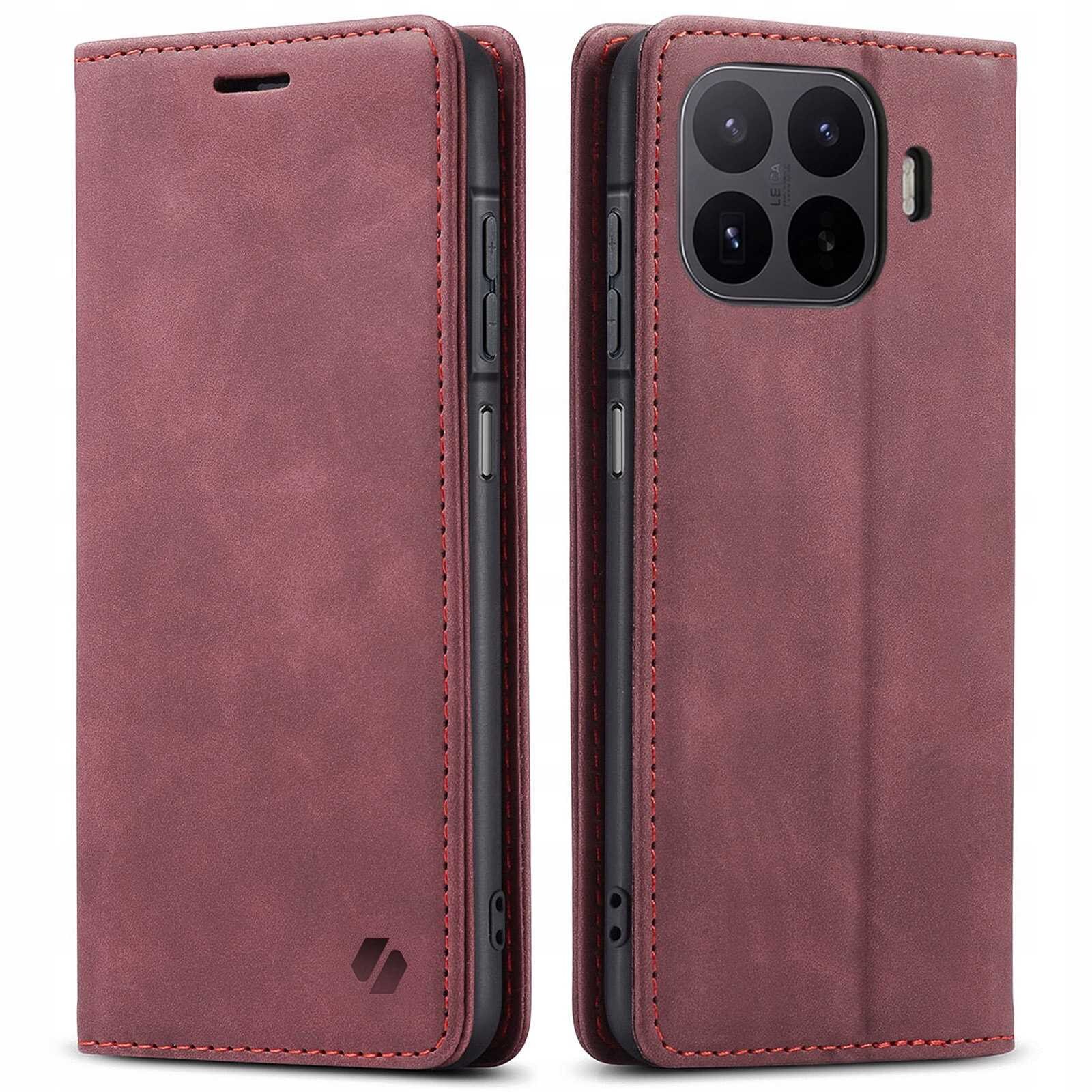 Husa cu clapeta SPACECASE Wallet pentru Xiaomi 17T Pro, Rosu