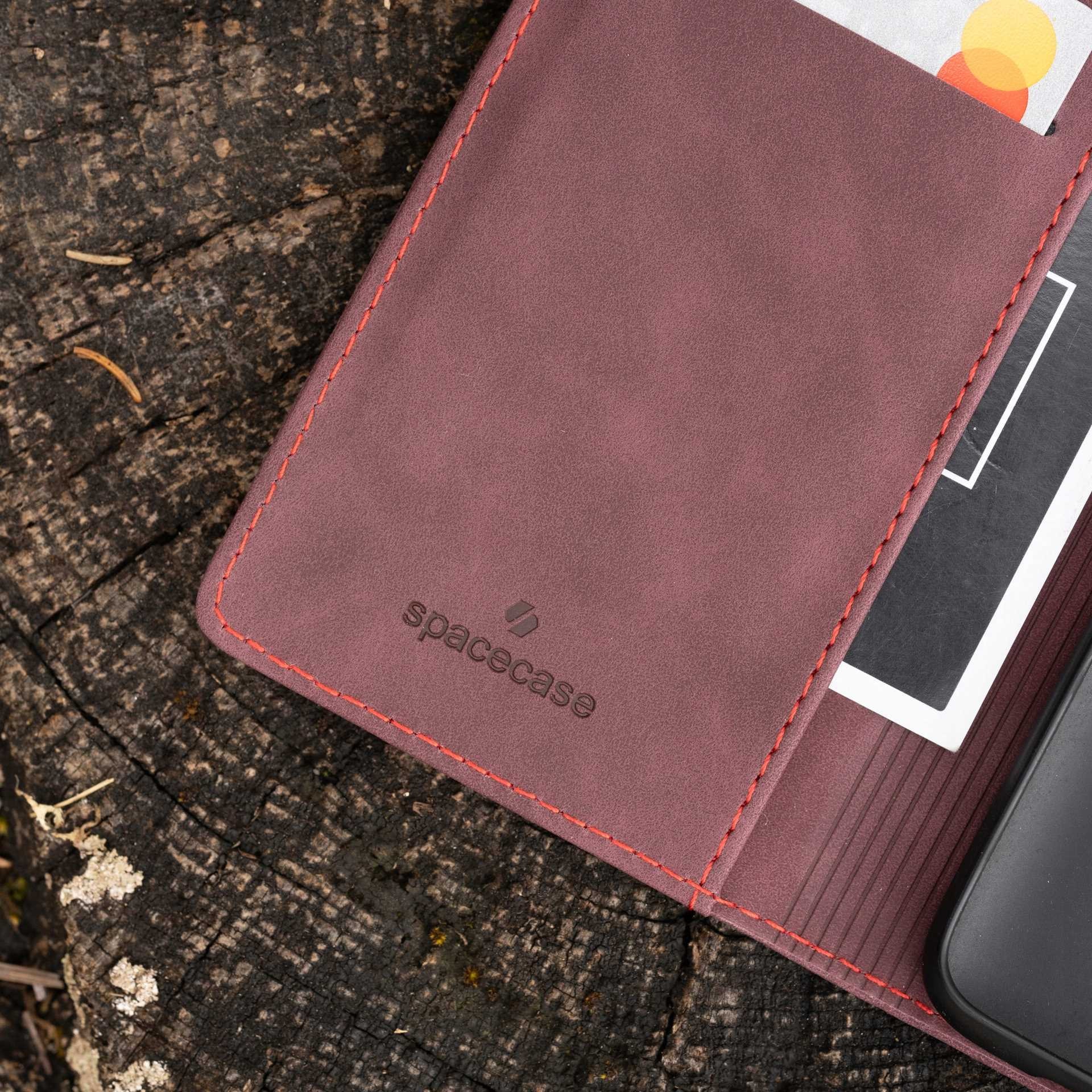 Husa cu clapeta SPACECASE Wallet pentru Xiaomi 17T Pro, Rosu