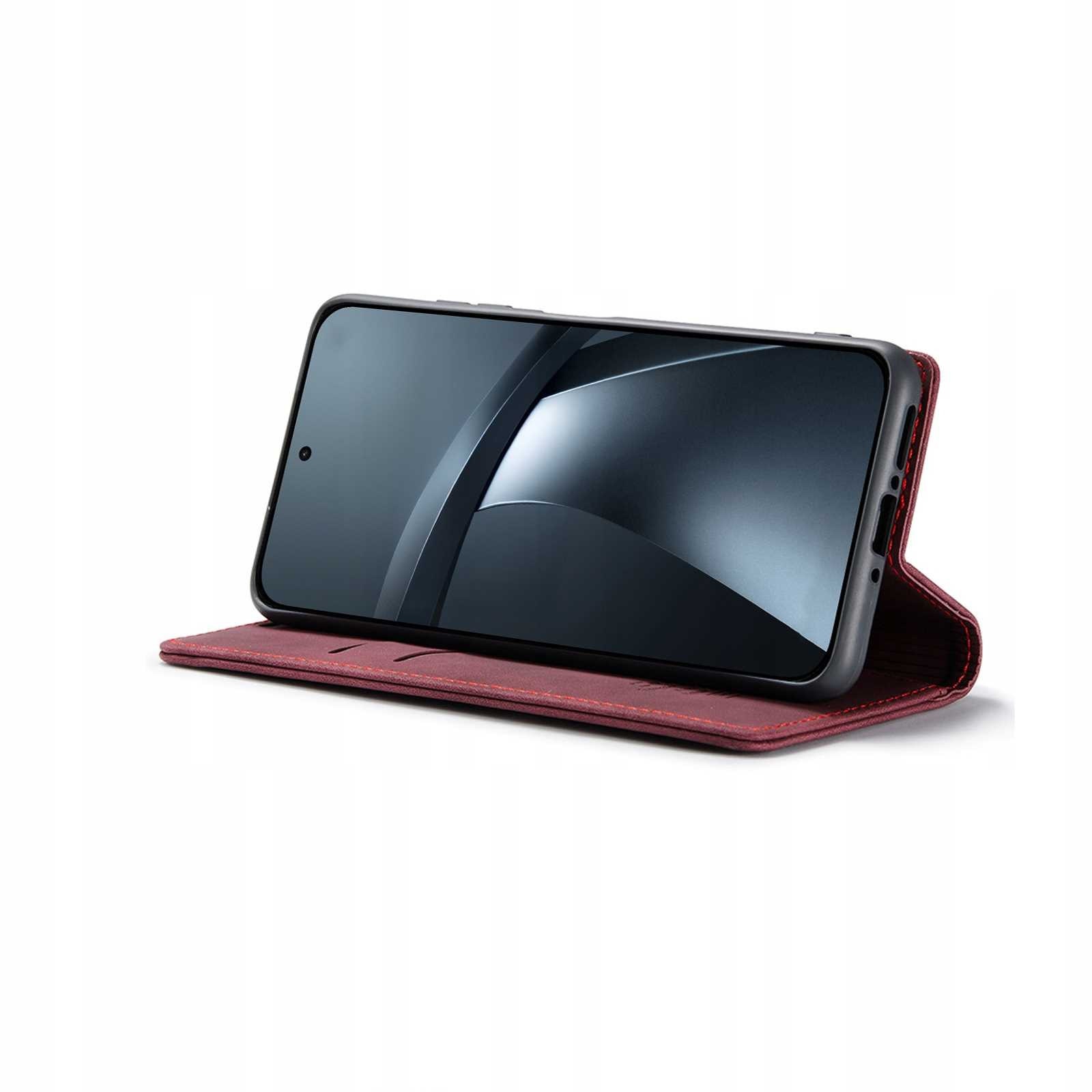 Husa cu clapeta SPACECASE Wallet pentru Xiaomi 17T Pro, Rosu