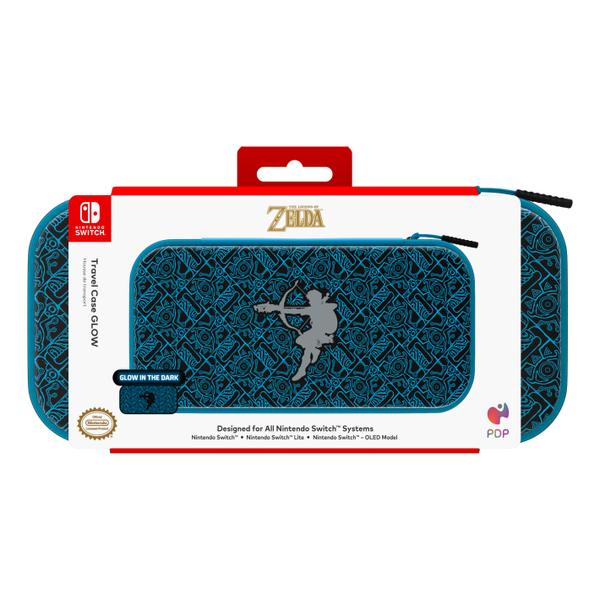 Husa calatorie PDP GLOW: Sheikah Shoot pentru Nintendo Switch/Lite/OLED (Albastru)