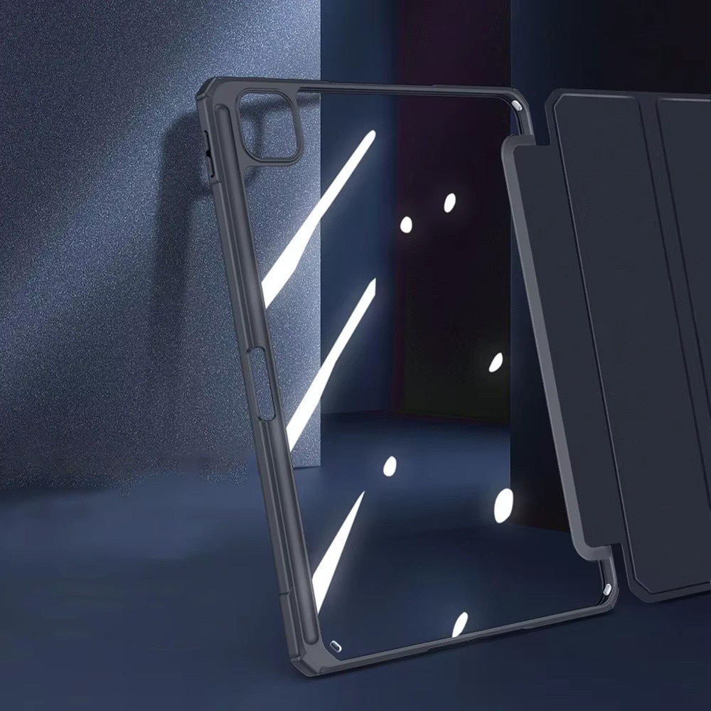 Etui Hard Crystal pentru iPad Air 13 Gen. 6 2024, roz, cu functie de suport, protectie 360