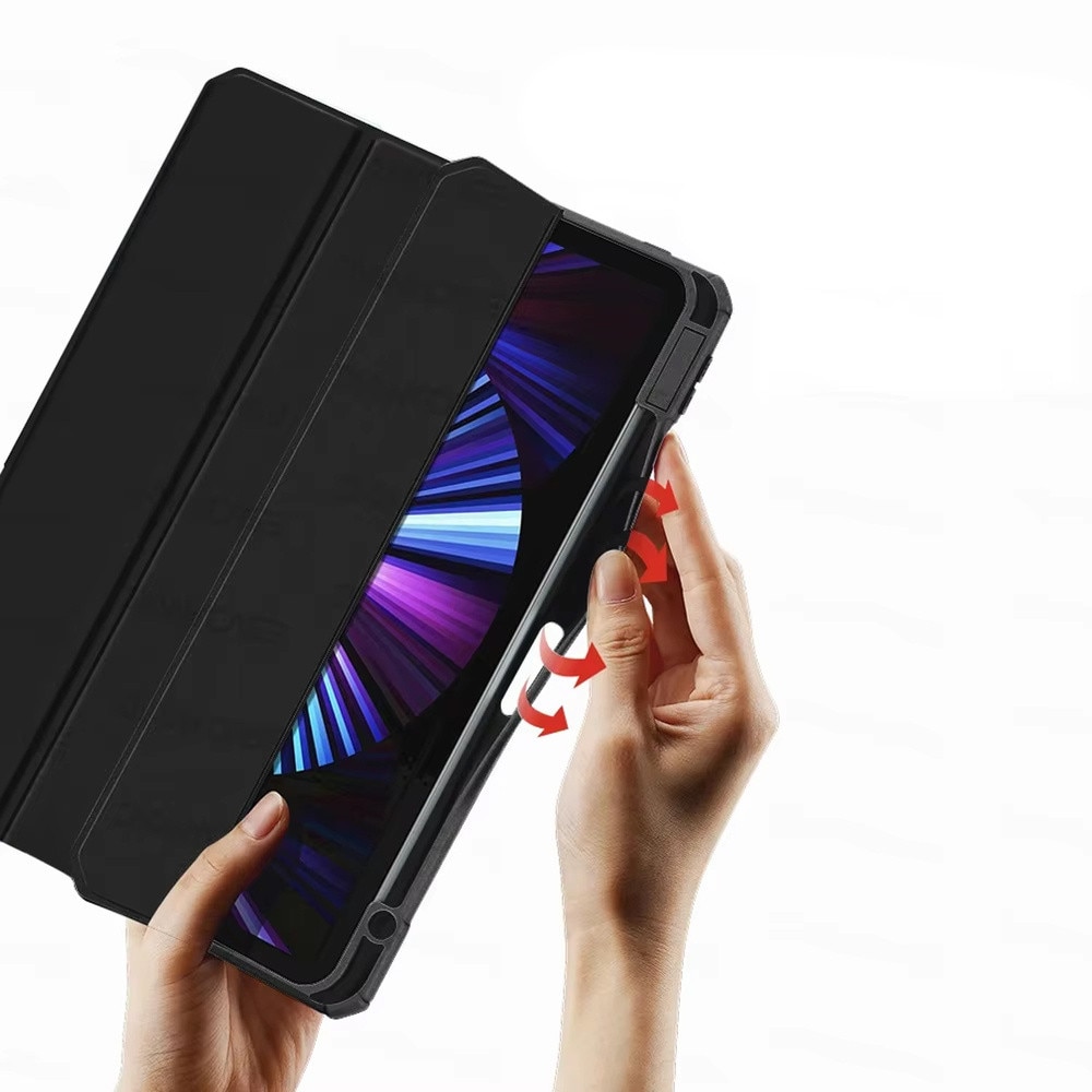 Etui Hard Crystal pentru iPad Air 13 Gen. 6 2024, roz, cu functie de suport, protectie 360
