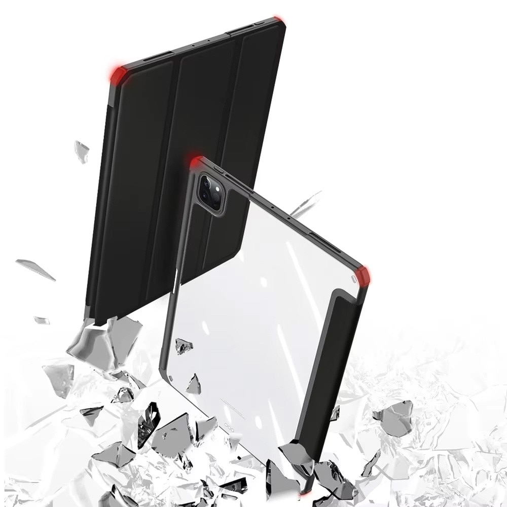 Etui Hard Crystal pentru iPad Air 13 Gen. 6 2024, roz, cu functie de suport, protectie 360