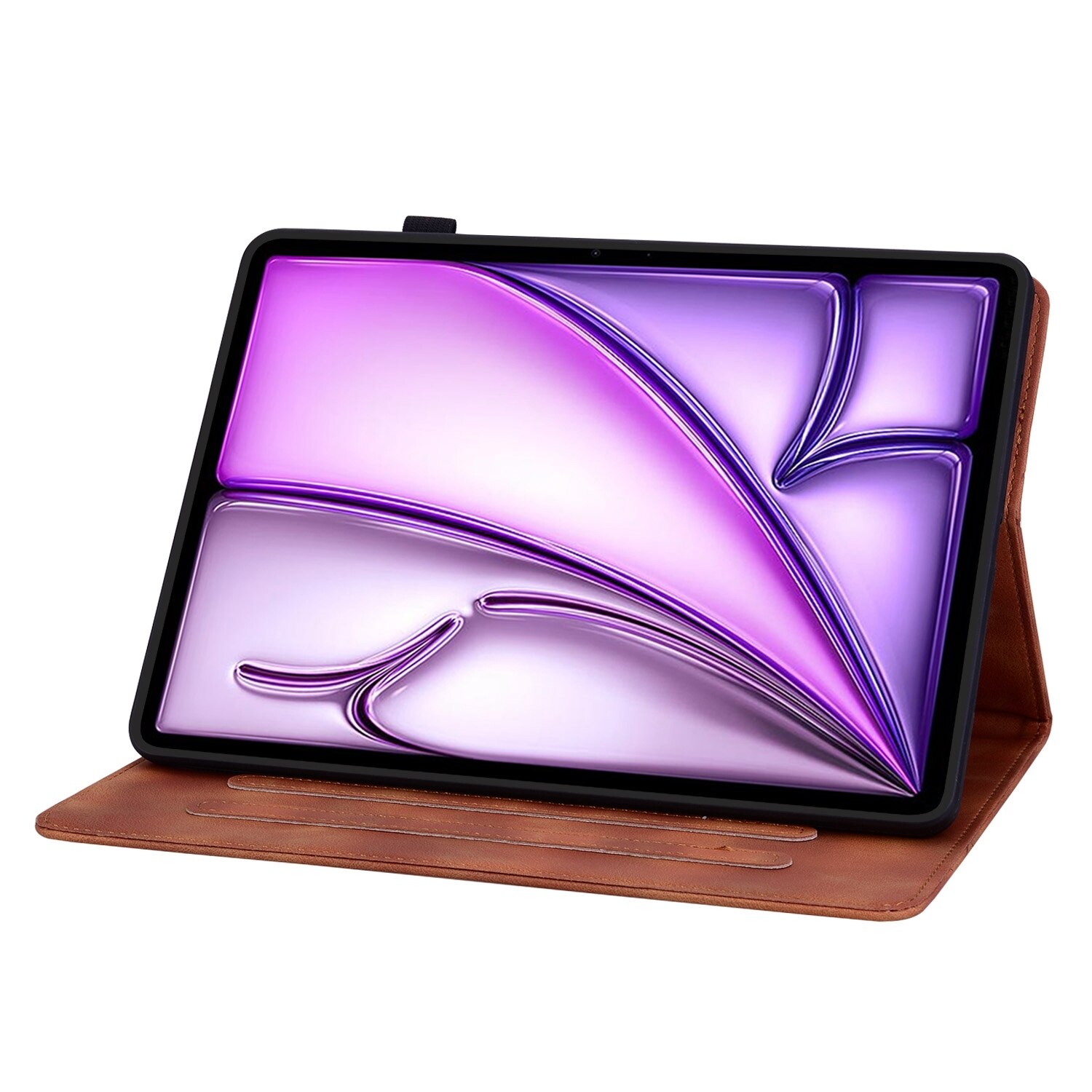 Husa tableta compatibila cu iPad Air 11, Piele cu model de crini, Smart Case, Maro