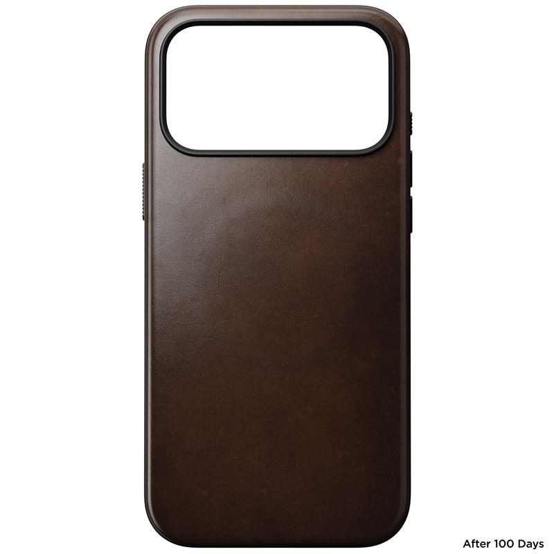Husa din piele naturala Nomad Modern Leather Horween Rustic Brown compatibila cu iPhone 17 Pro Max, Maro