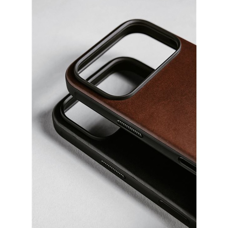 Husa din piele naturala Nomad Modern Leather Horween Rustic Brown compatibila cu iPhone 17 Pro Max, Maro