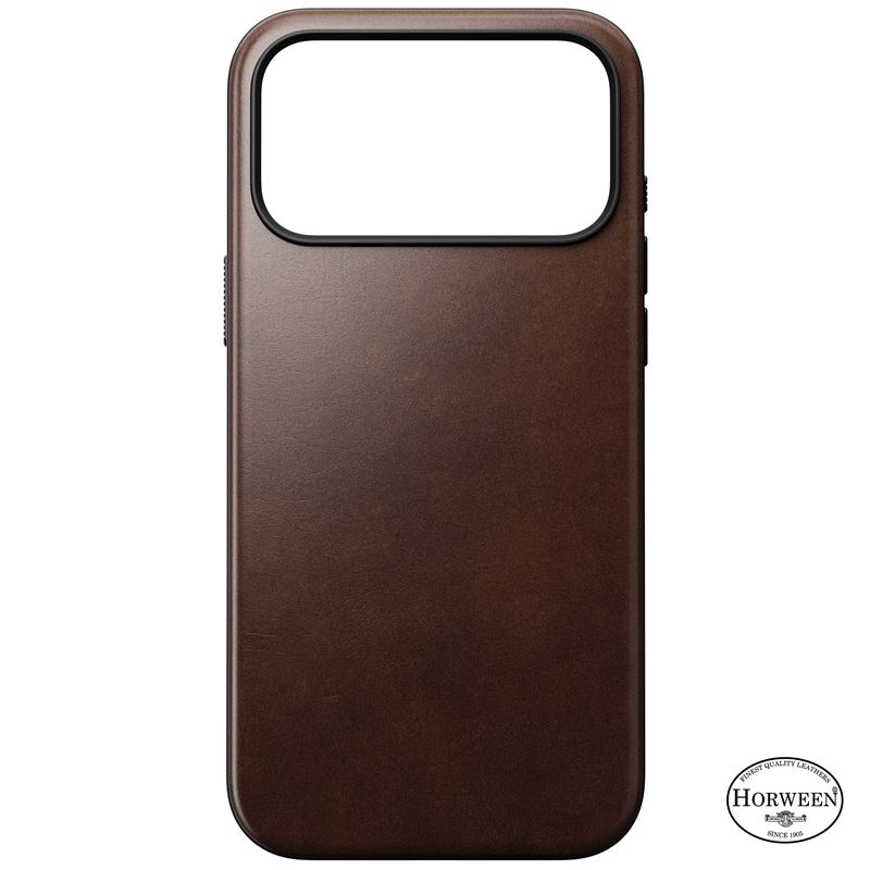 Husa din piele naturala Nomad Modern Leather Horween Rustic Brown compatibila cu iPhone 17 Pro Max, Maro