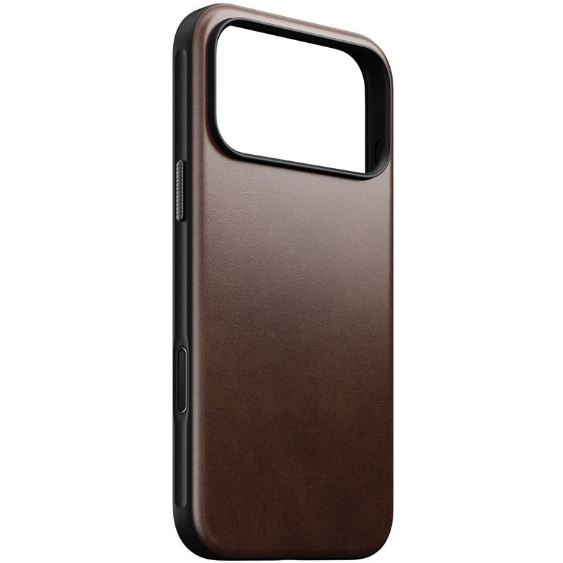Husa din piele naturala Nomad Modern Leather Horween Rustic Brown compatibila cu iPhone 17 Pro Max, Maro