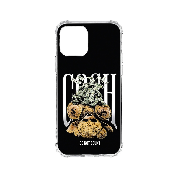 BestCase® Husa Anti Shock 1.5MM, compatibila cu Apple iPhone 12 Mini, Teddy Bear Money, Air cushion Technology, AS 1460