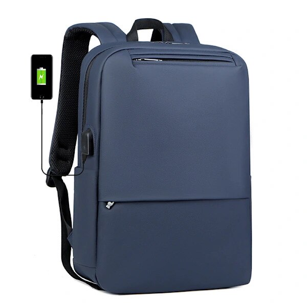 Rucsac/ghiozdan laptop din Oxford, cu port USB extern, capacitate 20-35L, compartiment pentru laptop 15 inch, Gri, 15 inch