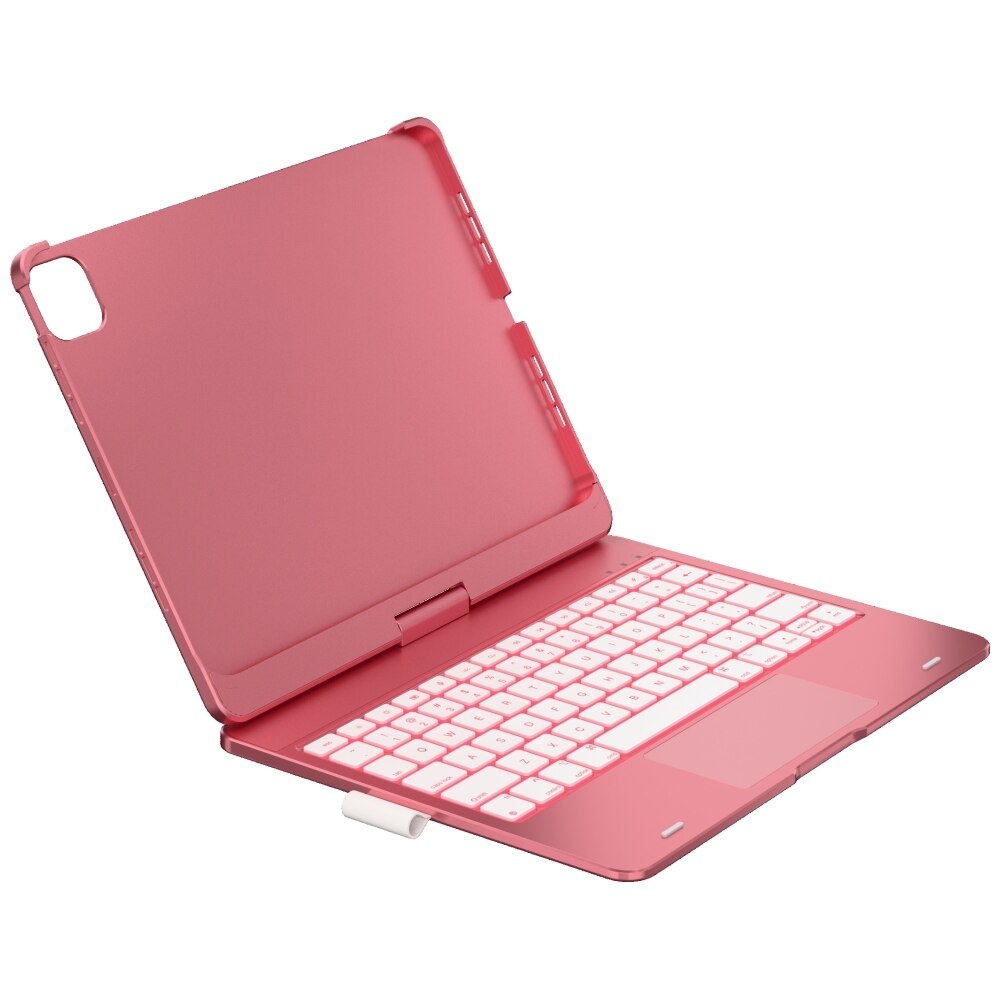 Husa cu tastatura Typecase Flexbook Touch compatibila cu iPad Pro 11 inch 2024 / 2025, 660mAh, IPX6, USB-C, Roz