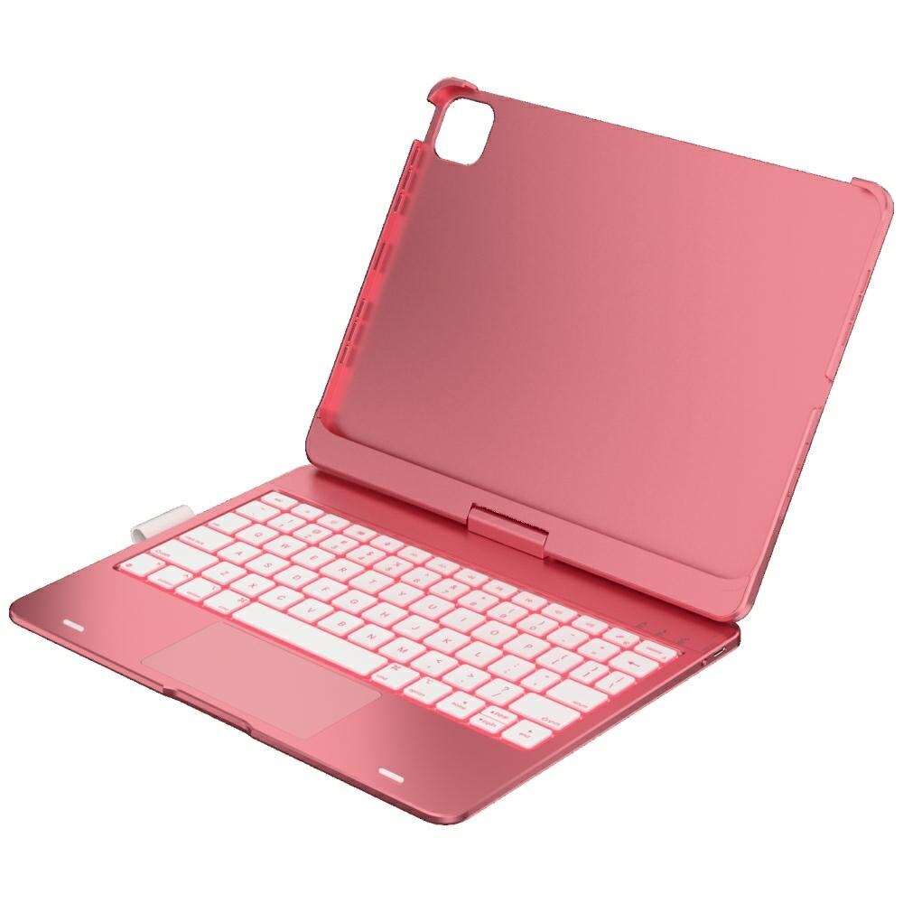 Husa cu tastatura Typecase Flexbook Touch compatibila cu iPad Pro 11 inch 2024 / 2025, 660mAh, IPX6, USB-C, Roz