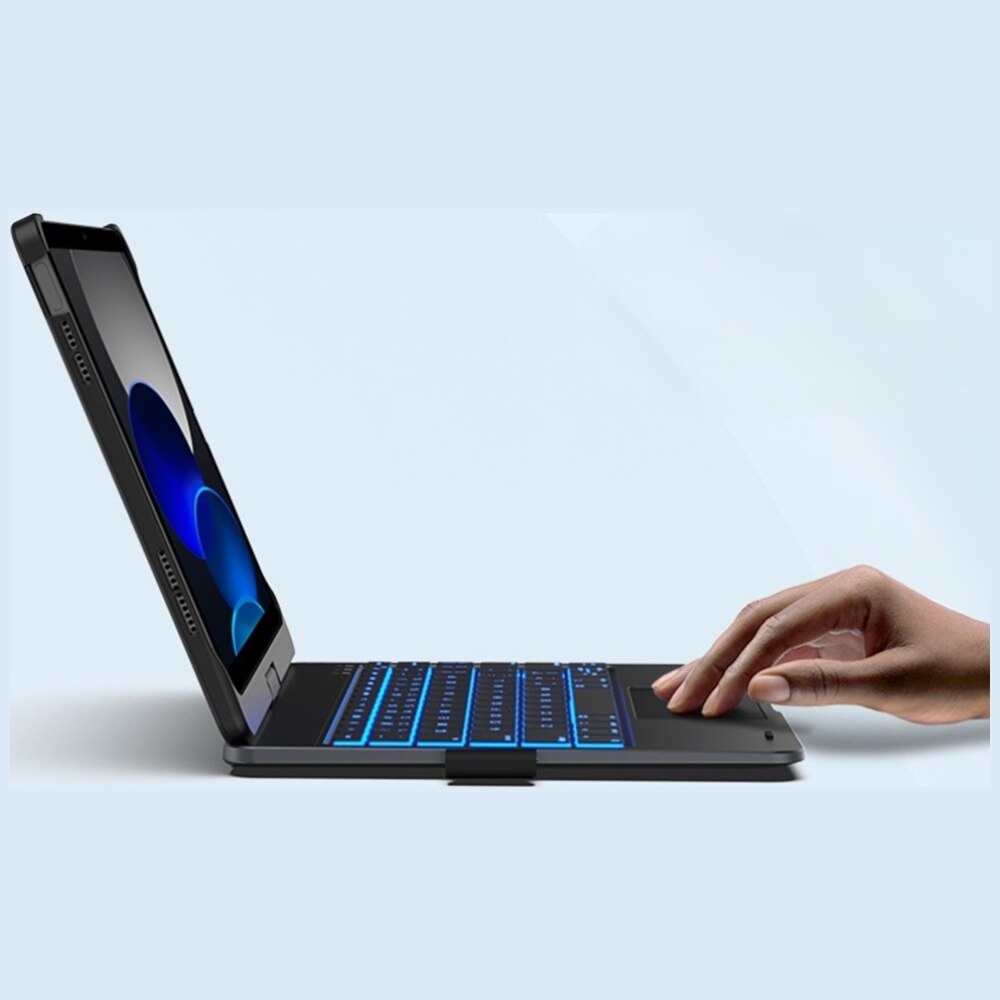 Husa cu tastatura Typecase Flexbook Touch compatibila cu iPad Pro 11 inch 2024 / 2025, 660mAh, IPX6, USB-C, Roz