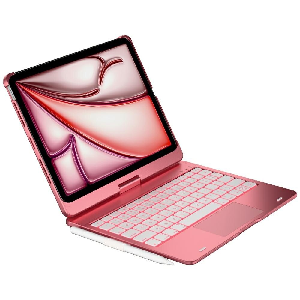 Husa cu tastatura Typecase Flexbook Touch compatibila cu iPad Pro 11 inch 2024 / 2025, 660mAh, IPX6, USB-C, Roz