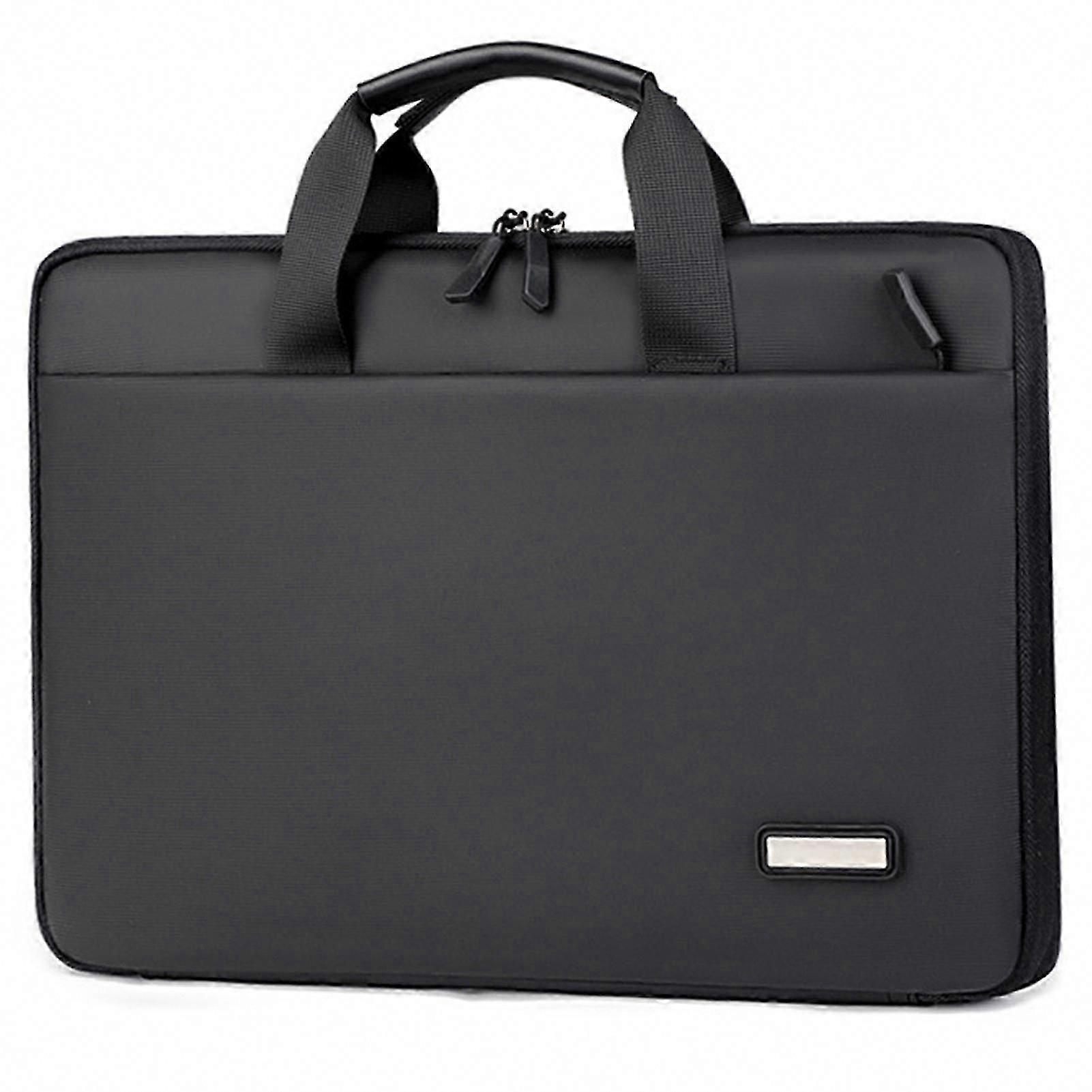 Husa pentru laptop din film rezistent la apa, slim cu deschidere 180° si maner, negru, 13–13,3 inch