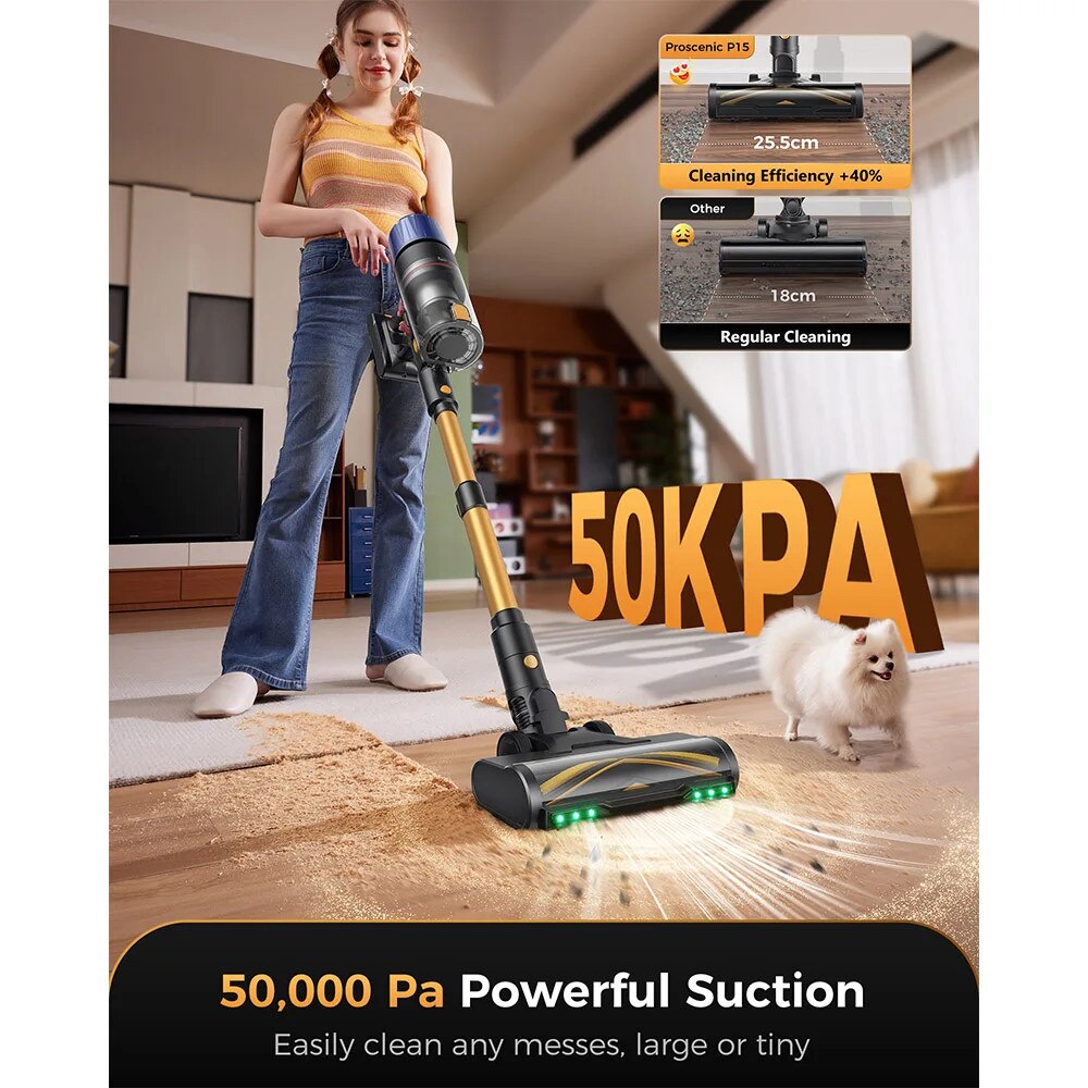 Aspirator vertical fara fir, 70 min autonomie, 50 kPa putere, filtru 6 straturi, 1.5L, 2.8 kg