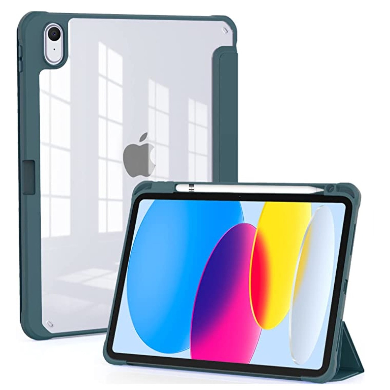 Husa tableta EtuiTab pentru Apple iPad Air 11" 6 gen 2024, verde, cu suport pentru stylus, functie wake-up