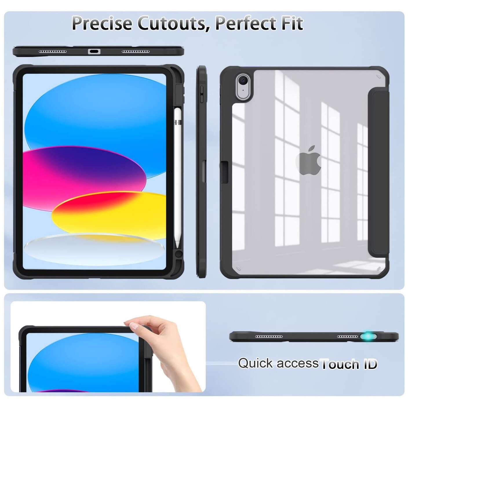 Husa tableta EtuiTab pentru Apple iPad Air 11" 6 gen 2024, verde, cu suport pentru stylus, functie wake-up